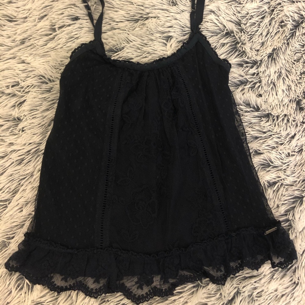 Abercrombie navy lace tank top (XS)